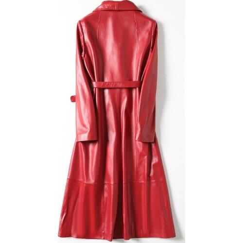 Leather Real 2020 Jacket Spring Autumn Jacket Women Genuine Sheepskin Coat Female Long Windbreaker Chaqueta Mujer DJN811