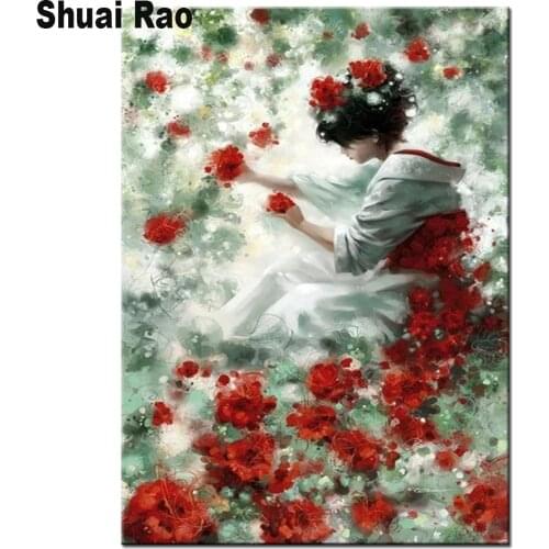 Rose woman diy 5d diamond mazayka diamond painting dimond painting full square/round drill embroidery kit cartoon girl art