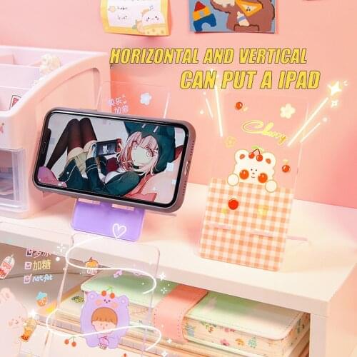 Kawaii Phone Stand Lazy Bracket Acrylic Korean Animal Tablet Phone Holder Free Hands Cute Bunny Bear Phone Support Cute Big Ear