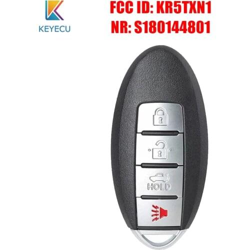 KEYECU S180144801 for Nissan Altima Versa 2019 2020 Keyless Go Smart Remote Key 4 Button 433.92MHz with 4A Chip FCC ID: KR5TXN1