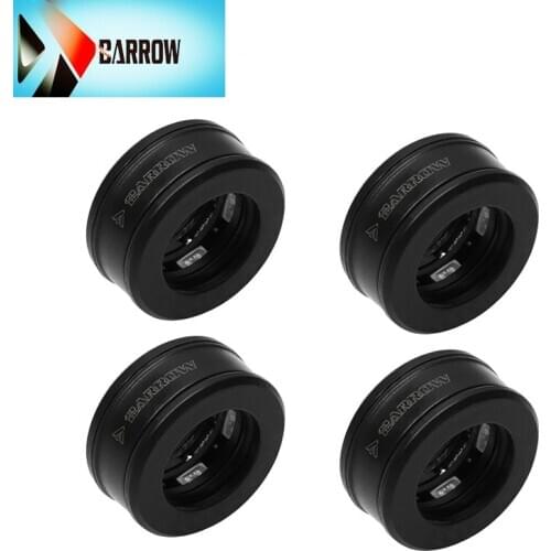 4pcs black wheelbarrow g1 / 4 "od14mm hard tube compression fittings, tube body beautify rgb connector, GJLT-01 water cooling