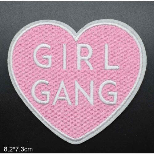 Pink Girl Gang Letters Words Embroidery Punk Clothes Patch For Clothing Iron On Patch Motif Applique