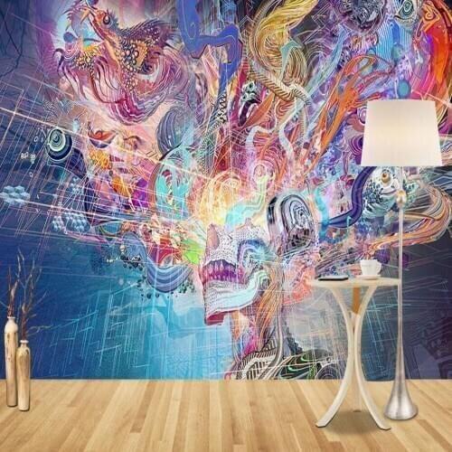 Milofi custom wallpaper mural European modern retro minimalist brain hole abstract background wall decoration mural wallpaper