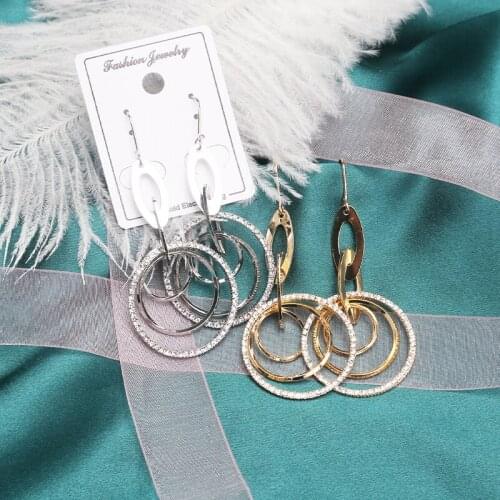 Unusual Hoop Earring 2020 Trend New Years Earrings For Women Piercing Stainless Steel Earrings Jewelry Pendants Round Vintage