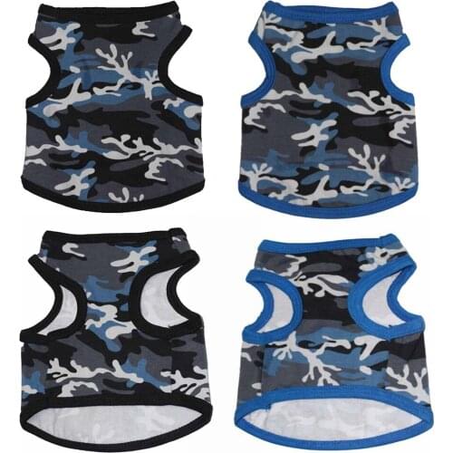 Pet Dog Clothes Comfortable and Breathable Summer Stretch Vest Camouflage Clothes Cool Shirt T-shirt Puppy Dog Clothes