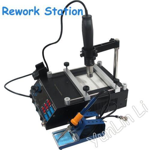 Rework Station 220v/110v soldering station hot air station+soldering iron + Preheat station 3 in 1 SAIKE 8310D