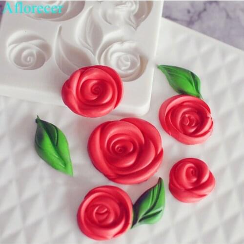 Rose Fondant Cake Decoration Tool Chocolate Mold Home Cooking Dessert Making Manual Mold Flower rose Silicone Cake Mold