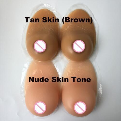 Self adhesive silicone breast form crossdresser fake boobs soft realistic sagging shape CD TD cosplay