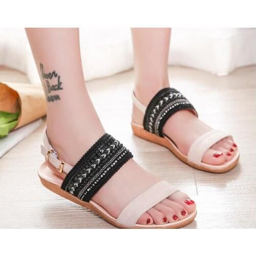 Fashion woman sandals Colorblock women sandals flat casual shoes classic sandals women summer shoes Flat sandals Large size