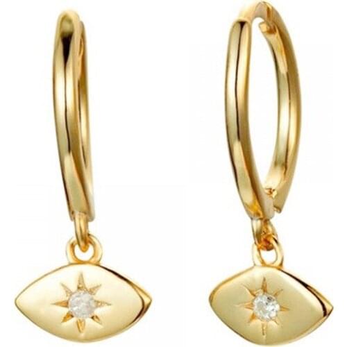 925 Sterling Silver Ear Buckle Devils Eye Sun Flower Ladies Hoop Earrings Pendant Fashion Jewelry Earrings Exquisite Jewelry