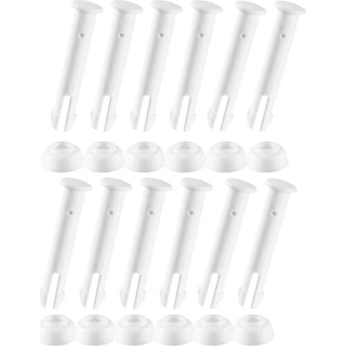 ELOS-12 Pcs Plastic Pool Joint Pins & 12 Pcs Rubber Seals for Intex Above Ground Round Frame Pool Parts 28270-28273(2.36In)