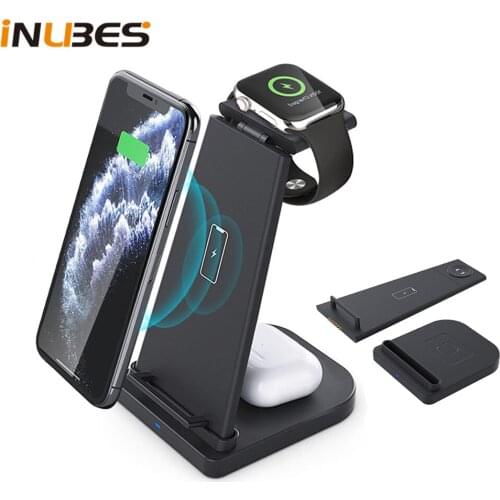 3 in 1 10W Fast Wireless Charger For AirPods For iPhone 11 Pro/Xr/Xs Fast Wireless Charging Dock Stand For Apple Watch 2 3 4 5