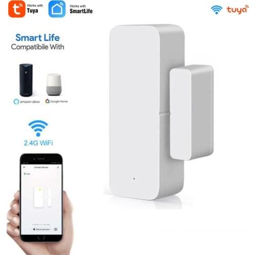 Smart WiFi Door Window Sensor Door Open/Closed Detectors Security Alarm With Tuya Alexa Google Home Smartlife App Notification