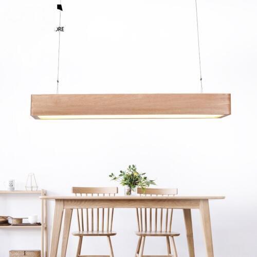 Solid Wood Japanese pendant lamp solid wood bar LED Nordic restaurant lights office pendant lights Mall engineering light MZ89