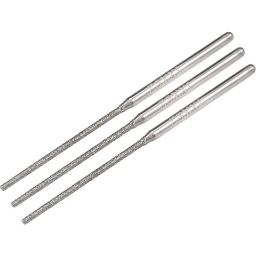 Uxcell Mini Diamond Burrs Drill Bits 2.35mm Shank 1.5mm Cylindrical Ball Nose for jade ceramic glass wood precious etc. 3Pcs