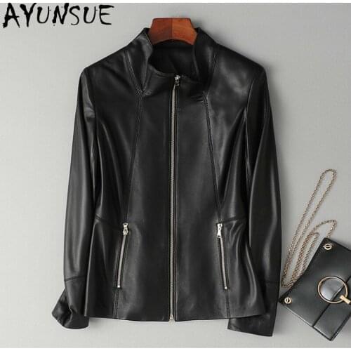 AYUNSUE Real Genuine Leather Jacket Women 2021 Natural Sheepskin Coat Womens Clothing Korean Style Ladies Coats and Jackets