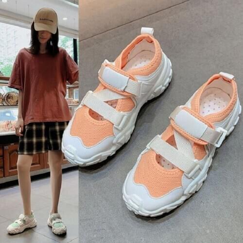 Little white shoes womens autumn 2020 new thick-soled old shoes womens fashion all-match breathable mesh casual flat shoes