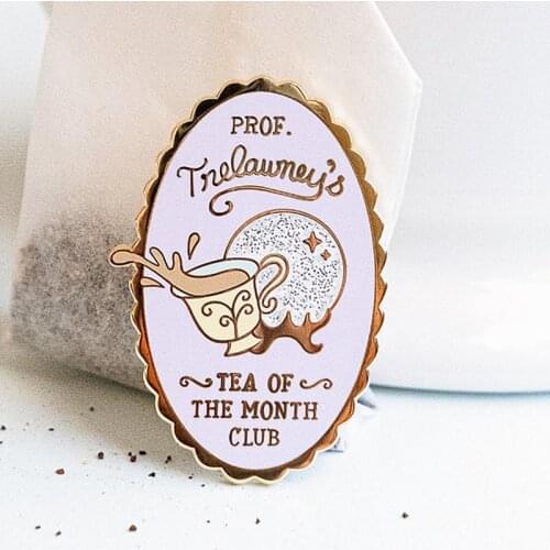 Tea of The Month Club Tea Lovers Enamel Brooch Pin Backpack Hat Bag Lapel Pins Badges Women Mens Fashion Jewelry Accessories