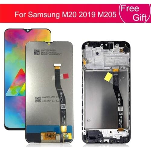 For Samsung Galaxy M20 2019 SM-M205 M205F LCD Display Touch Screen Digitizer Assembly Replacement 100% Tested m20 display 6.3"