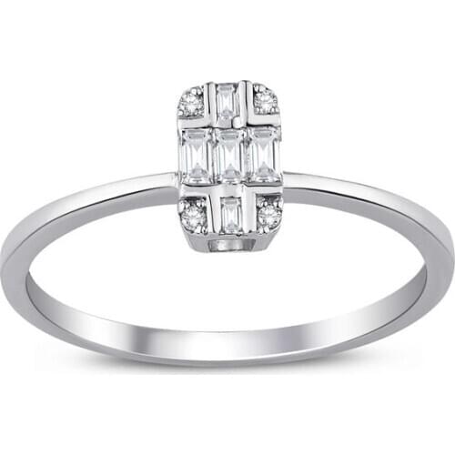 0.12 CT. Diamond Baguette Ring Handy Custom Craftsmanship Gift Gold Special Occasions Design Shiny Elegant Jewelry