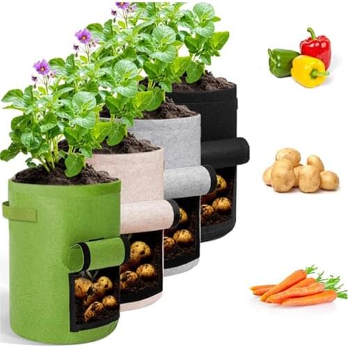 1pcs Potato Grow Bag Vegetable Grow Bags With Handles And Harvest Window For Potato Tomato Carrots And Other Vegetables Dropship