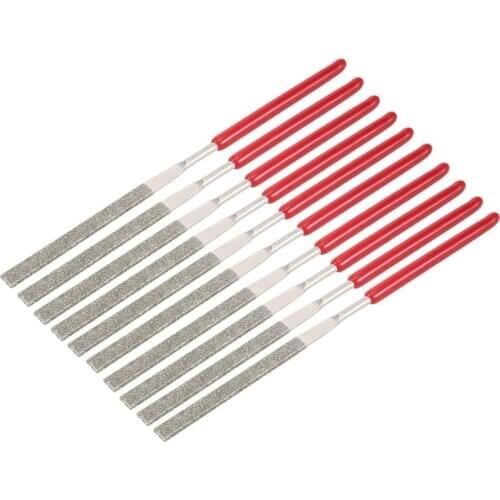 10Pcs 3x140mm 4x160mm 5x180mmFlat Diamond Needle File 150 Grit