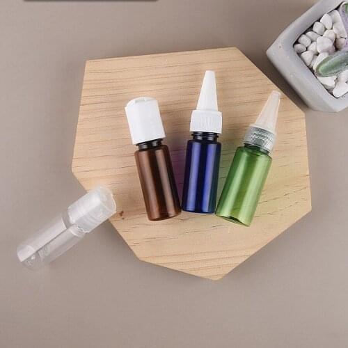 100pcs 15ml Empty Mini Travel plastic bottles with pointed mouth caps,Disc cap jam bottle containers with lid,shower gel