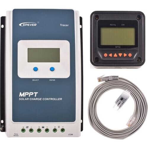 10A LCD MPPT Solar Charge Controller Tracer1210AN 12V 24V Auto Work 100VDC input with Remote Meter MT50