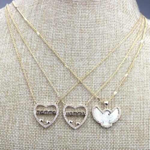 16inch 10pcs/lot Fashion cz mom necklace,colorful cubic zircon micro pave component, jewelry necklace wholesale