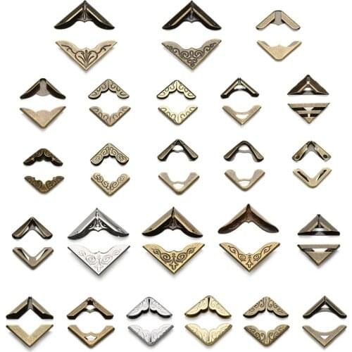 4Pcs Retro Book Corner Protector Metal Photo Albums Corners Book Cover DIY Handmade Scrapbook Decor Menus Corner Accessories