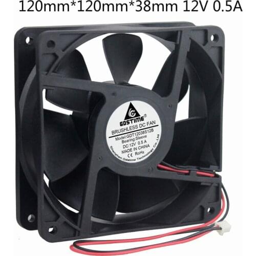 Gdstime 5 Pcs high quality Portable Computer 120x120mm fan Cooler 12V 12CM 120MM PC CPU Cooling Cooler Fan for video card