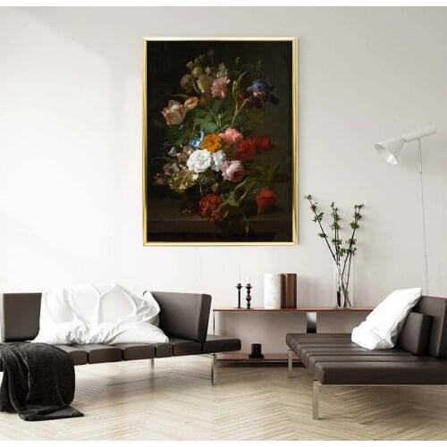 Abstract Flower Rose Oil Painting Botanical Wall Art Posters Modern Flower Arranging Art Picture Living Room Home Decoration