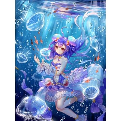 New Diamond embroidery 5d"Jellyfish girl"diamond mosaic set diamond painting sale cross-stitch Marine life for children E1543