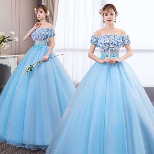 Freeship slash collar princess ball gown fairy medieval Renaissance Gown princess Costume Victorian Marie Antoinette/ Belle Ball