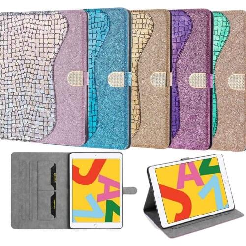 For Apple IPad 10.2 2019 Cover Bling Glitter Smart Leather Stand Tablets Wallet Funda for IPad Pro 10.5 Inch Air3 10.5 Case +Pen