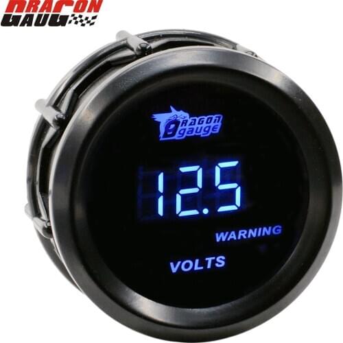 Dragon 52mm Blue LED BackLight Auto Car 12V Digital Voltage Gauge Measurement Range 8-18V Volt Meter Free Shipping