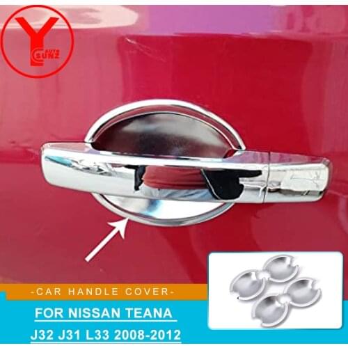 Chrome Styling Car Handle Bowl Insert Exterior Door Protector Accessories For Nissan Teana J32 J31 L33 2008 2009 2010 2011 2012