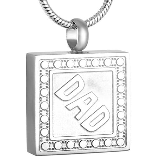 IJD9115 Wholesale Square shape Cremation Jewelry Pendant MAN,316L Stainless Steel Memorial ash keepsake