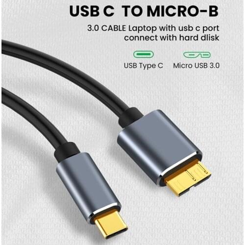 Micro B USB C 3.0 Cable Type-C To USB 3.0 Micro B Cable Connector 5Gbps External Hard Drive Disk Cable For Hard Drive Computer