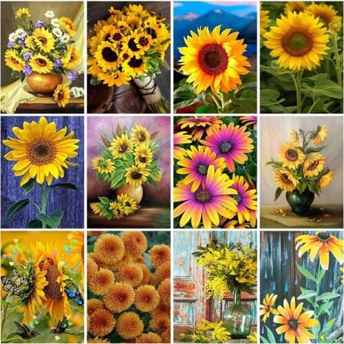 Diy Flower 5D Diamond Painting Full Square Drill Cross Stitch Rhinestone Mosaic Floral Diamond Embroidery Mosaic Home Decor