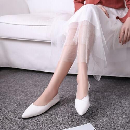 Classic Basic Women Flats Spring autumn models fashion pointed solid color bright soft comfortable sole daily women shoes U19-44