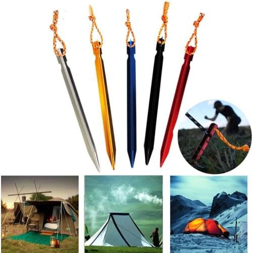 Tent Pegs Rope Nails With Rope Stake Camping Hiking Equipment Outdoor Traveling Tent Sand Ground Camping Accessories