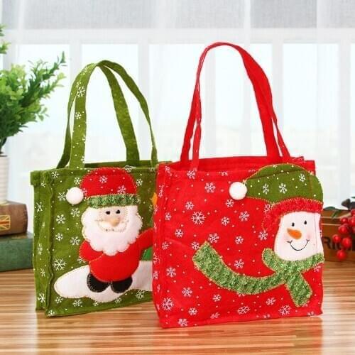 Hot Fashion 1Pcs 4 Style Merry Christmas Gift Treat Candy Wine Bottle Bag Santa Claus Snowman Decor portable Christmas Gift Bags