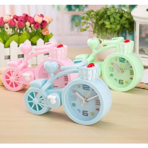Thicken Candy Color Creative Bicycle Alarm Clock Student Gift Birthday Crafts 3