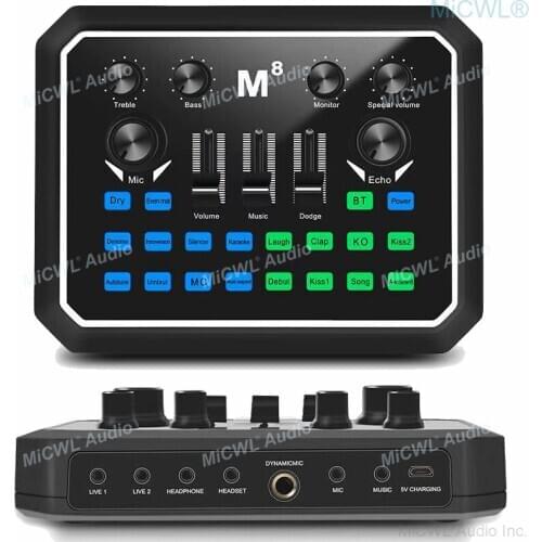 Pro Mobile Phone PC K1 Digital Sound Card Live Mixer M8 Audio Processor KMS 105 Condenser Recording Microphone Microfone