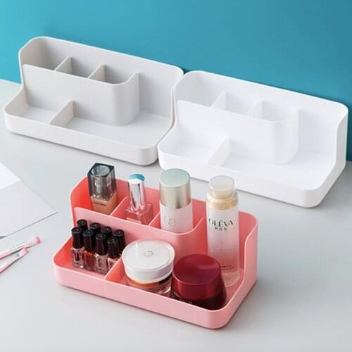 Simple Solid Color Storage Box Makeup Organizer Case Cosmetic Display Sundries Container Lipstick Storage Box Sorting Organizer