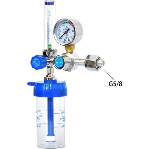 Oxygen Flow Meter Oxygen Flowmeter Pressure Gauge Oxygen Pressure Regulator 0-10L/min G5/8 for Elderly Pr