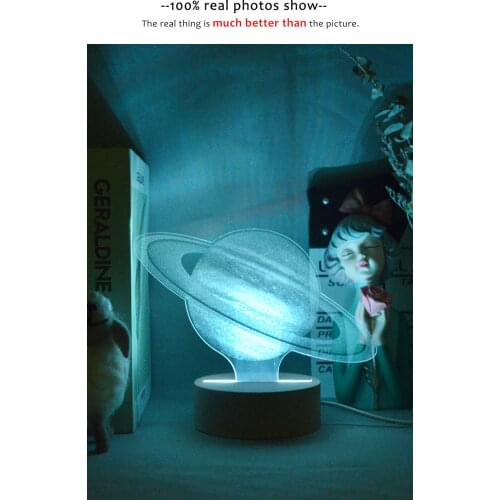 LED 3D Illusion Night Light Stars Model Creative USB Remote Desk Table Atmosphere Lamp Home Lighting Kids Gifts
