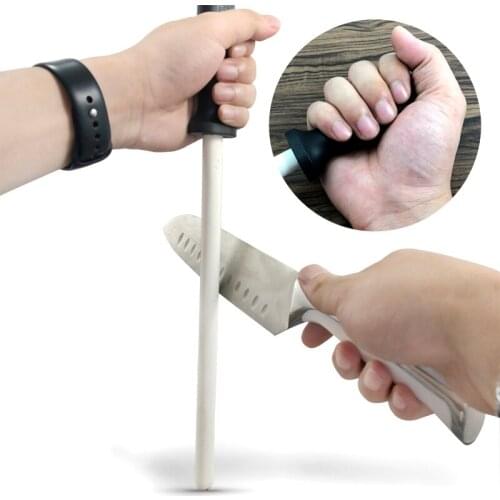 Musats 10"Sharpening Ceramic Rod knife sharpener with ABS Handle Honing Knife Sharpener for Knives Sharpening steel