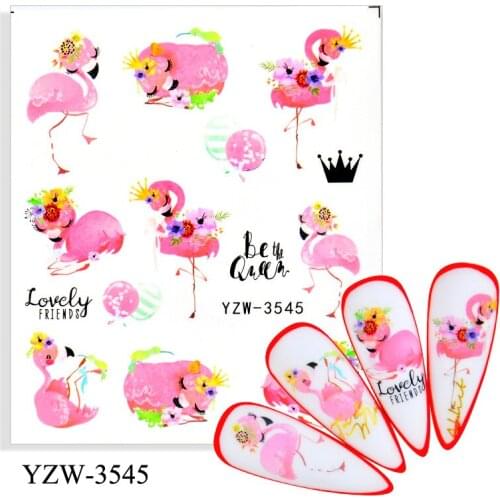 3D nail art sticker water transfer nail foils flamingo Lavender butterfly avocado cactus ultra thin nail wraps FW088